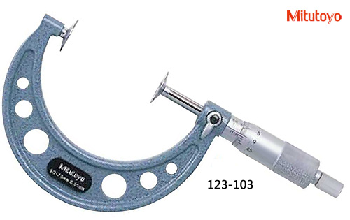 B0416-001-三丰--123-103盘型千分尺 50-75
